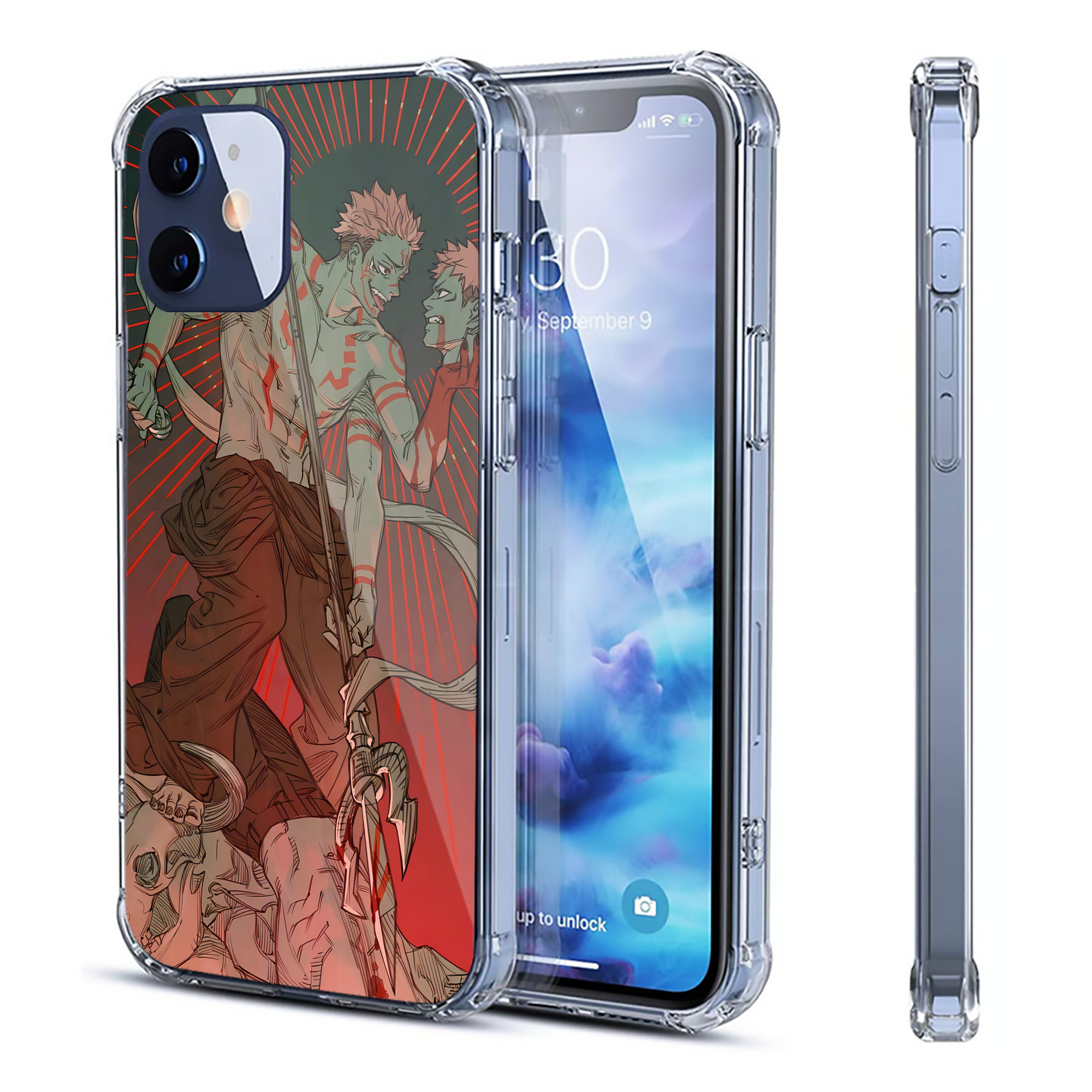 （画像用） 呪術廻戦 Jujutsu Kaisen 【iPhone 12シリーズ対応】透明スマホケース（クリアソフトケース）